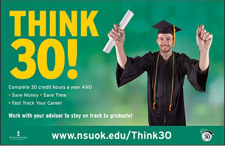 NSU Think 30 student postcard.